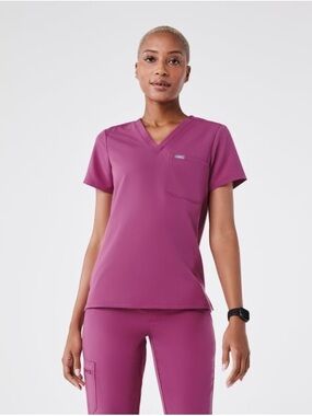 FIGS Bright Fuchsia Scrub Top